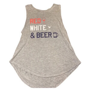 Patriotic Red White And Beer Tank Top